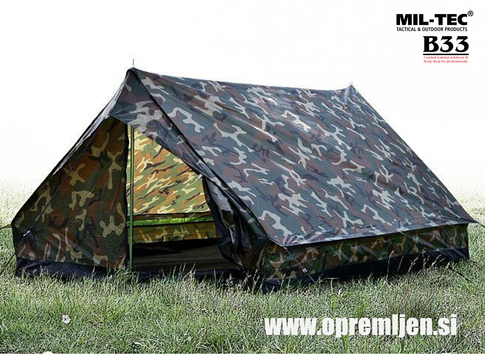 B33 army shop - vojaški šotor za dve osebi MIL-TEC => opremi se na www.opremljen.si