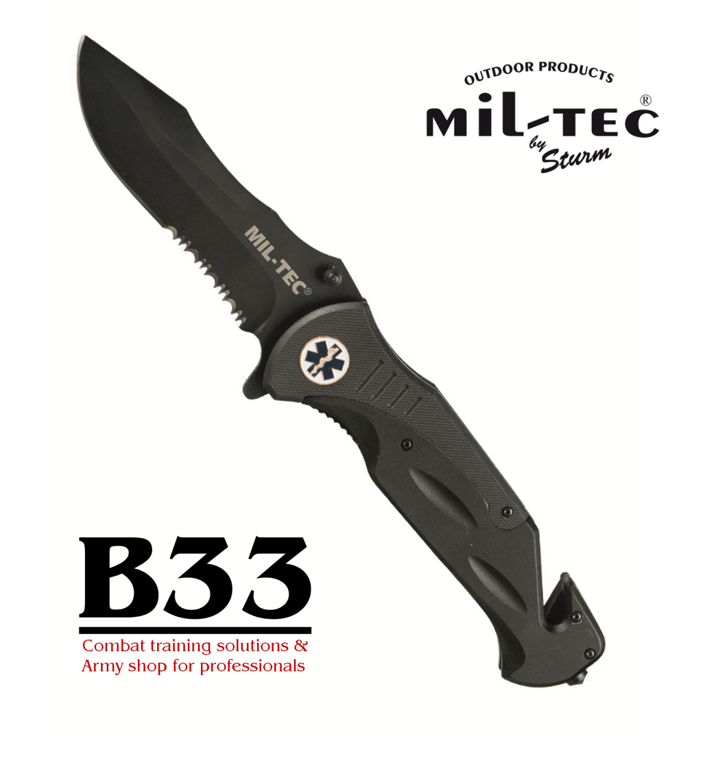 Oster jekleni nož za reševanje iz vozila z rezilom za rez varnostnih pasov ter razbijalcem stekla by B33 army shop www.opremljen.si